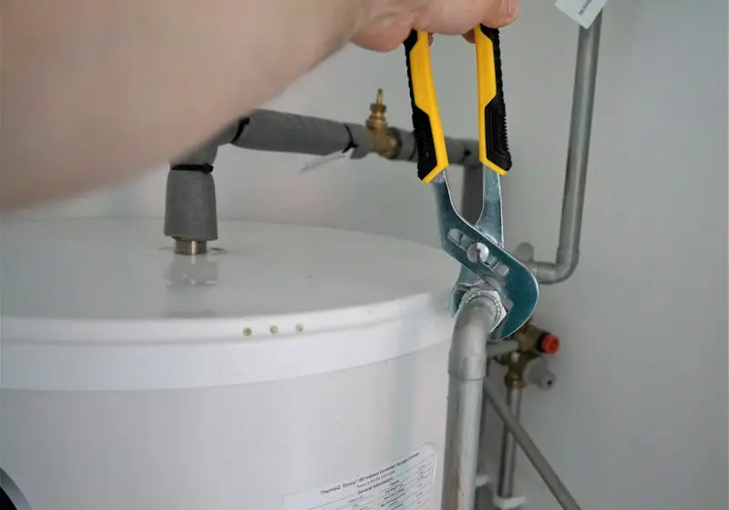 Water heater in a utility room